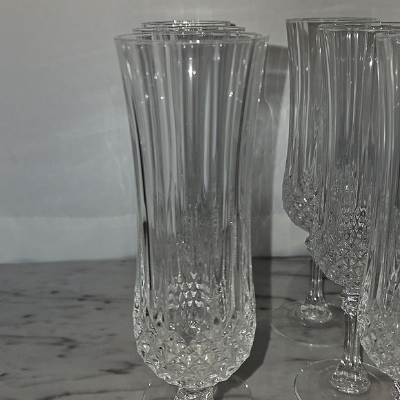 Vintage Cristal D'Arques Longchamp Champagne Flutes / Glasses - Picture 6 of 8